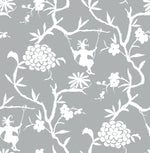 NW36608 chinoiserie silhouette botanical peel and stick wallpaper from NextWall