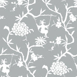 NW36608 chinoiserie silhouette botanical peel and stick wallpaper from NextWall