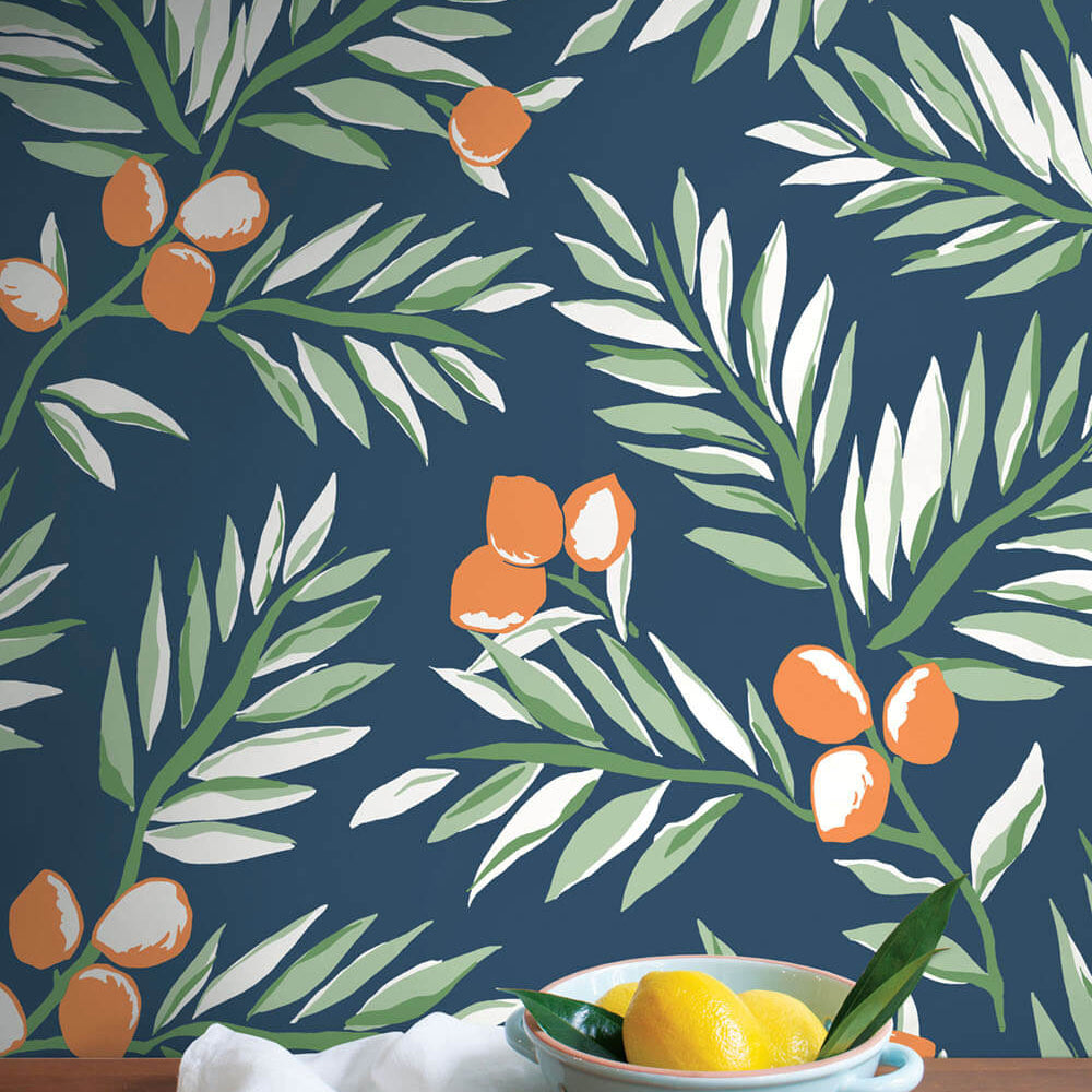 
                  
                    NW36702 citrus branch botanical peel and stick wallpaper decor from NextWall
                  
                