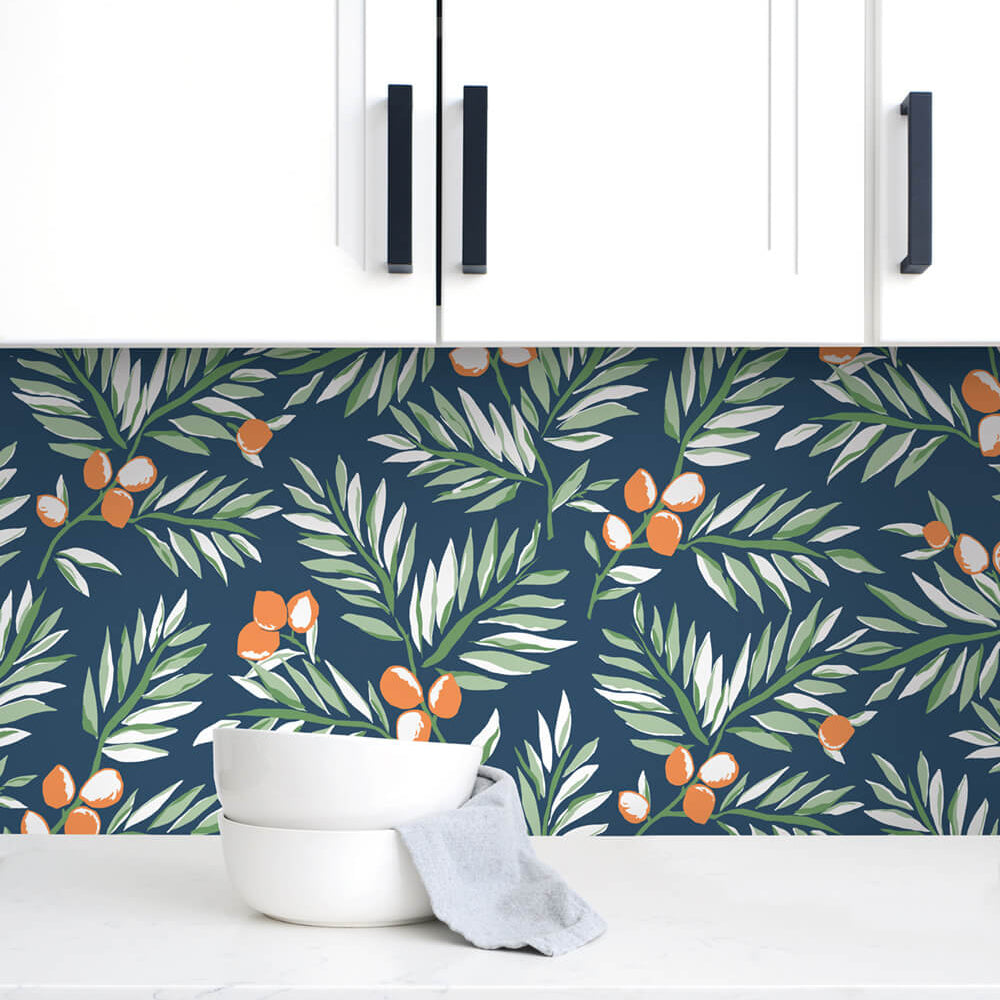 
                  
                    NW36702 citrus branch botanical peel and stick wallpaper backsplash from NextWall
                  
                