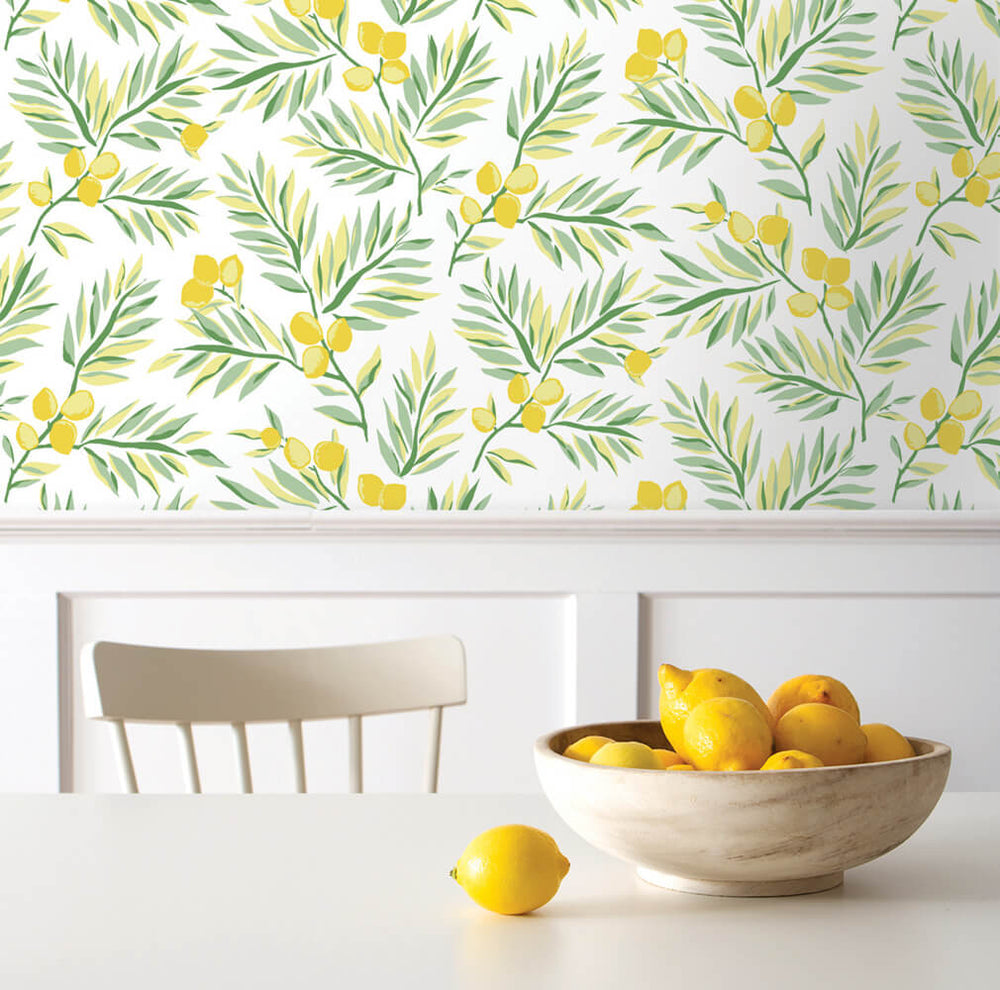 NW36703 lemon branch botanical peel and stick removable wallpaper table from NextWall