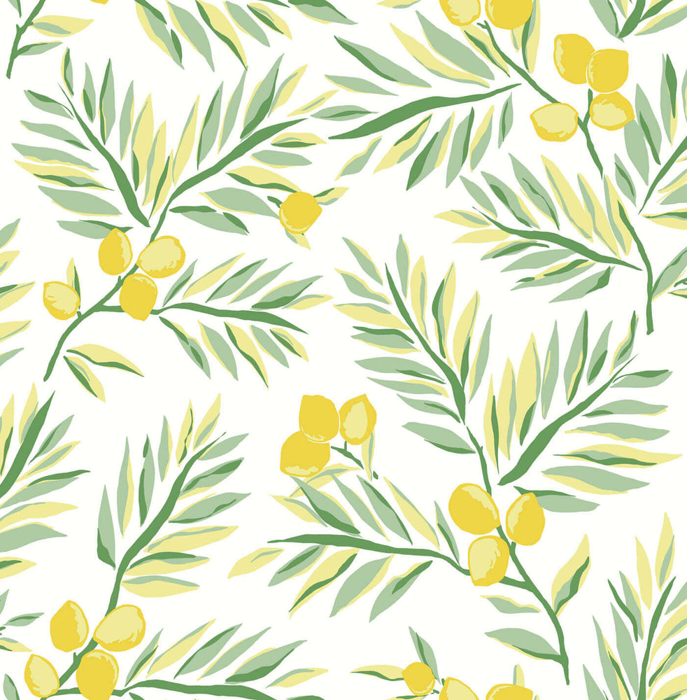 Lemon Branch Botanical Peel and Stick Removable Wallpaper