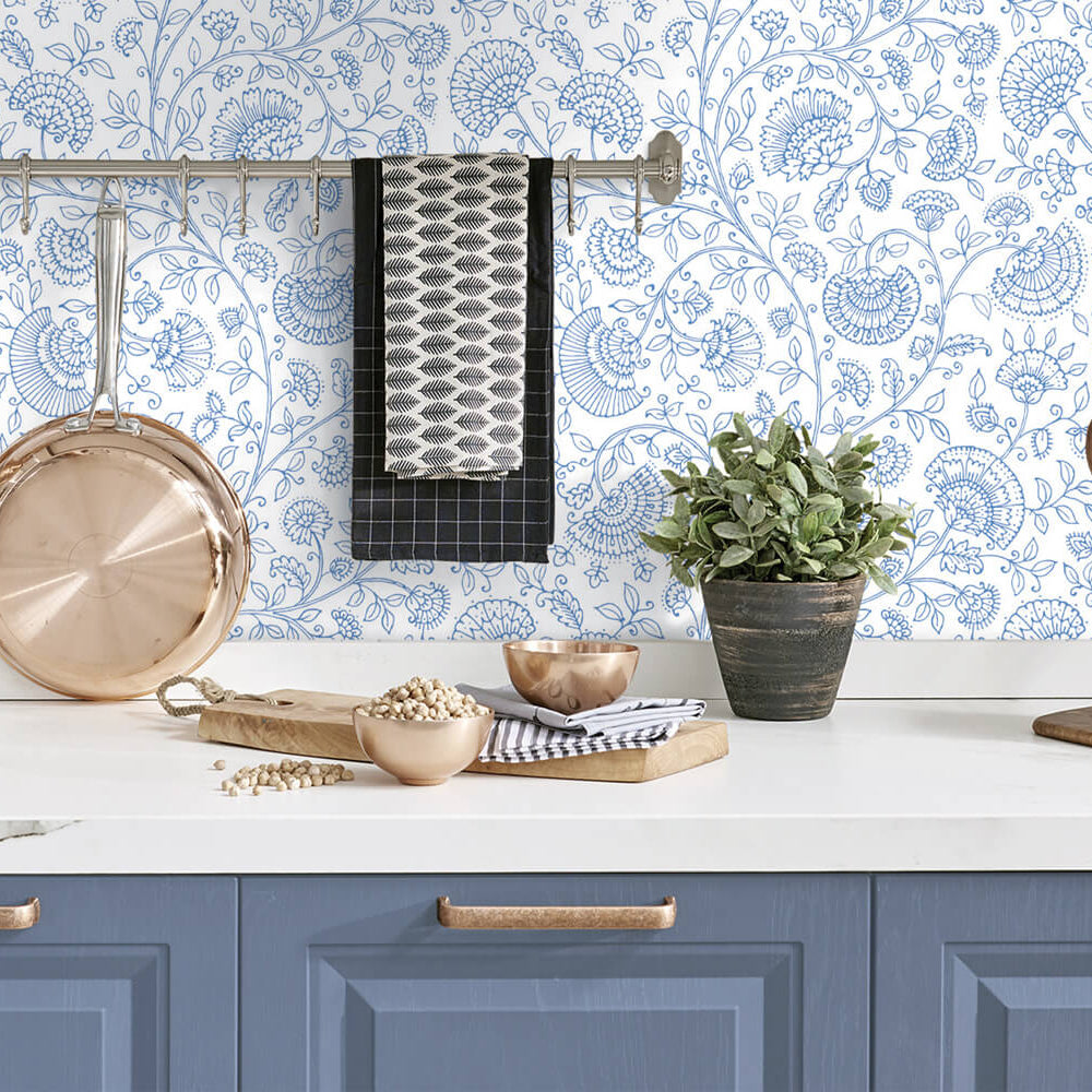 
                  
                    NW36802 paisley trail bohemian peel and stick removable wallpaper kitchen from NextWall
                  
                