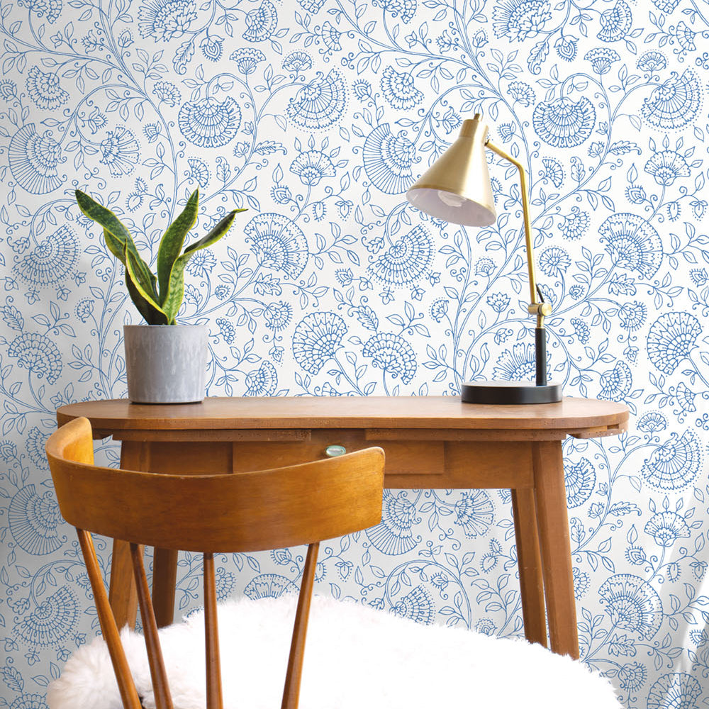 
                  
                    NW36802 paisley trail bohemian peel and stick removable wallpaper desk from NextWall
                  
                