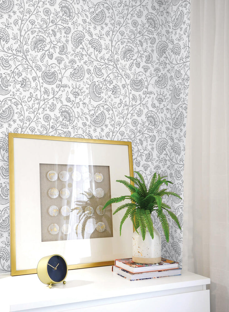 NW36808 paisley trail bohemian peel and stick removable wallpaper decor from NextWall