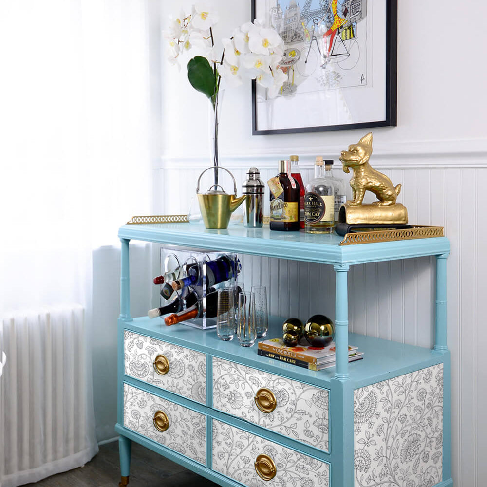 
                  
                    NW36808 paisley trail bohemian peel and stick removable wallpaper dining room from NextWall
                  
                