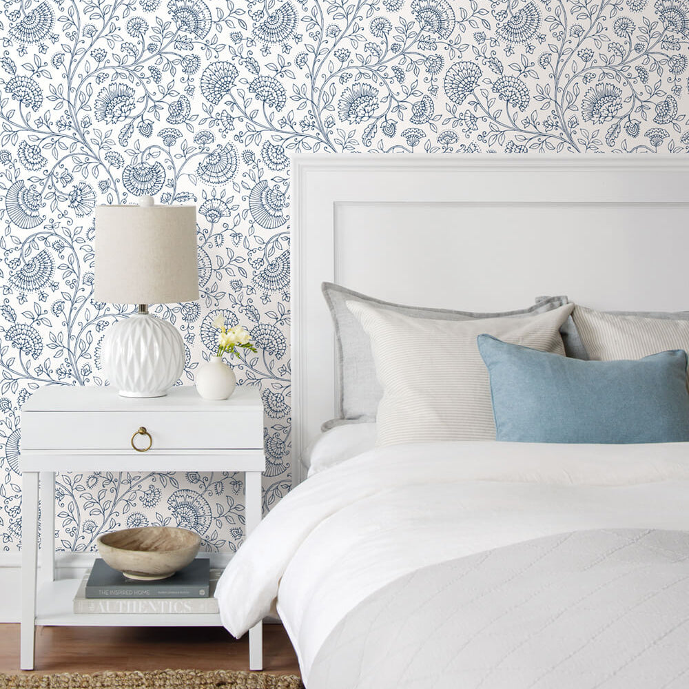 
                  
                    NW36812 paisley trail bohemian peel and stick removable wallpaper bedroom from NextWall
                  
                