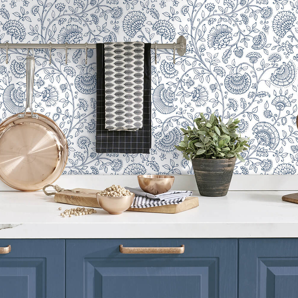 
                  
                    NW36812 paisley trail bohemian peel and stick removable wallpaper kitchen from NextWall
                  
                