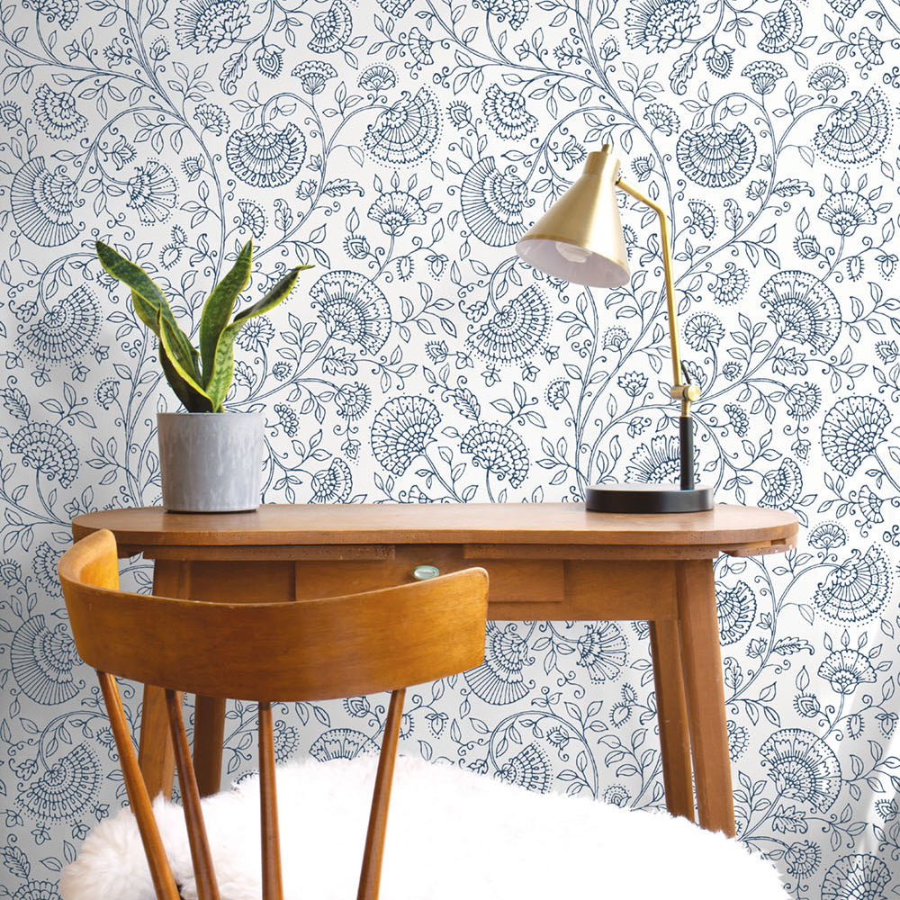 
                  
                    NW36812 paisley trail bohemian peel and stick removable wallpaper desk from NextWall
                  
                