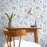 NW36812 paisley trail bohemian peel and stick removable wallpaper desk from NextWall