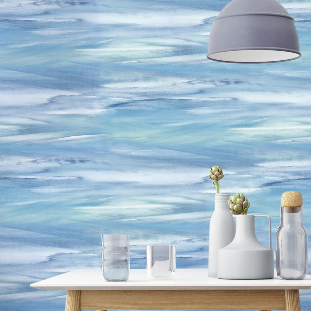 NW36902 sirius brushstroke abstract peel and stick removable wallpaper dining room from NextWall
