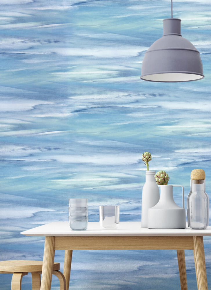 NW36902 sirius brushstroke abstract peel and stick removable wallpaper dining room from NextWall