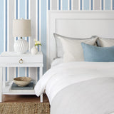 NW37002 linen cut stripe peel and stick removable wallpaper bedroom from NextWall