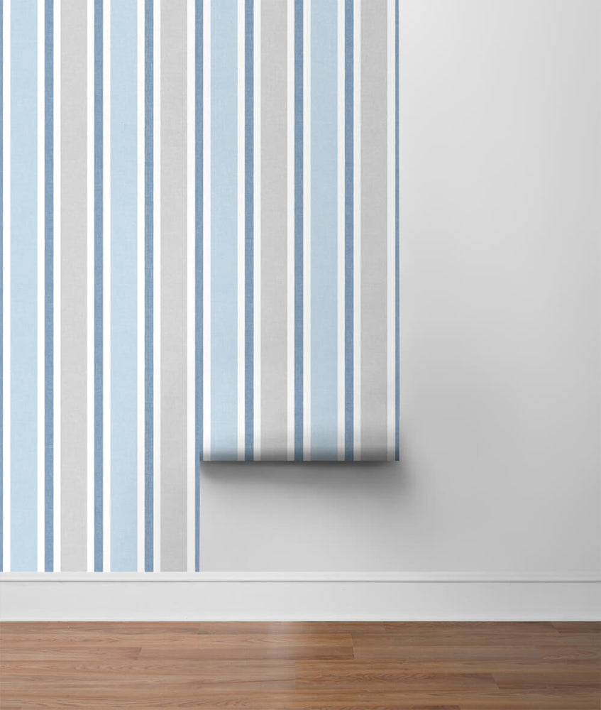 NW37002 linen cut stripe peel and stick removable wallpaper roll from NextWall