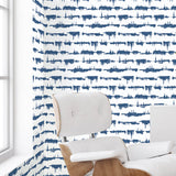 NW37102 lifeline abstract peel and stick removable wallpaper living room from NextWall