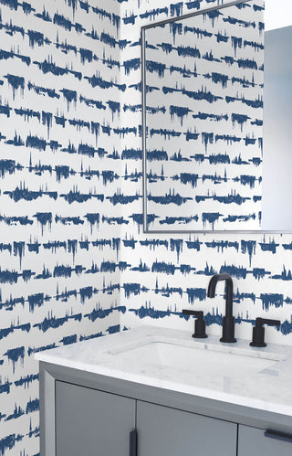 NW37102 lifeline abstract peel and stick removable wallpaper bathroom from NextWall