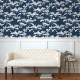 NW37202 cyprus blossom floral peel and stick removable wallpaper living room by NextWall