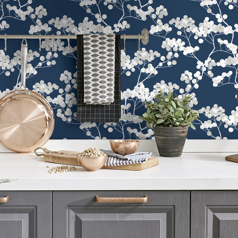 
                  
                    NW37202 cyprus blossom floral peel and stick removable wallpaper kitchen by NextWall
                  
                