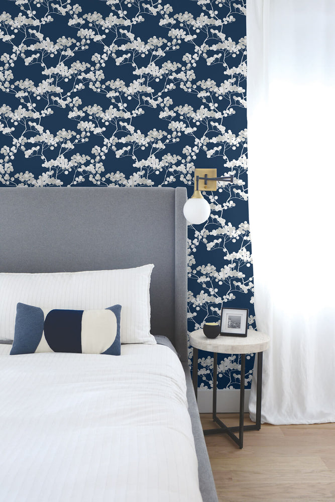NW37202 cyprus blossom floral peel and stick removable wallpaper bedroom by NextWall