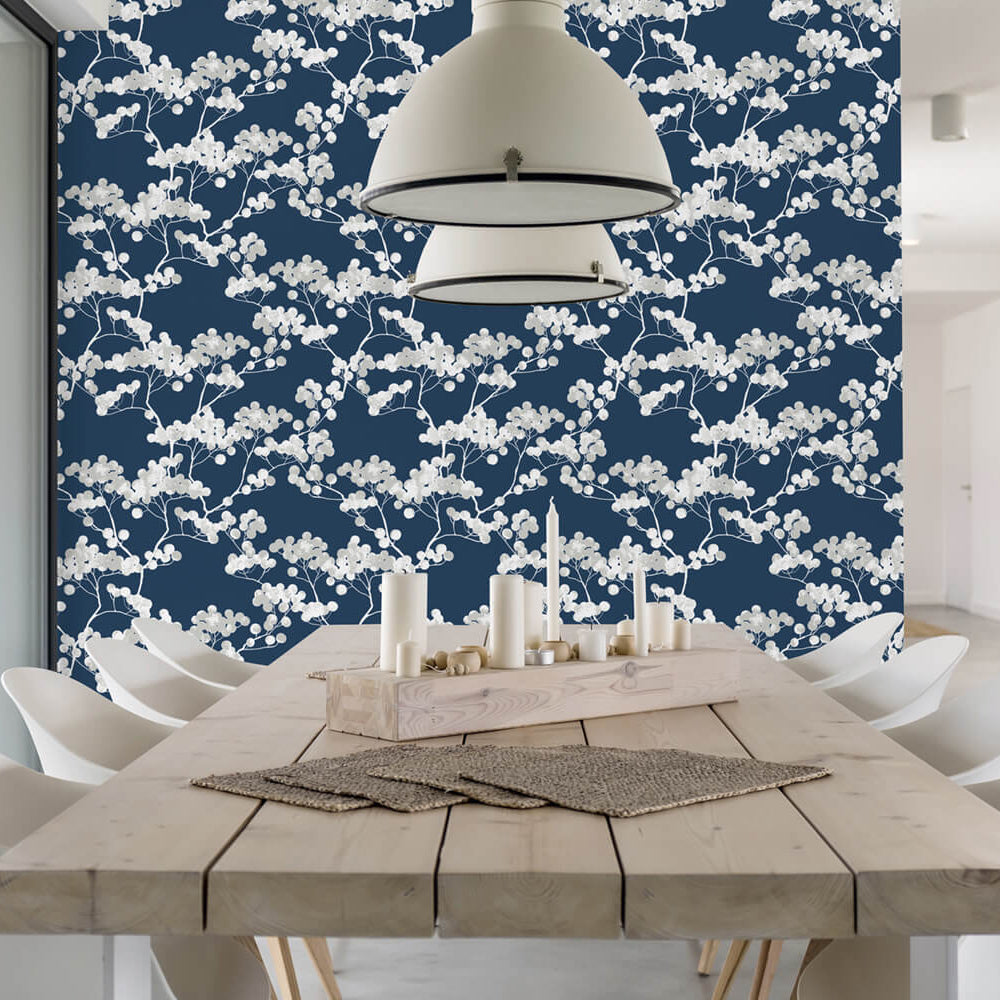 
                  
                    NW37202 cyprus blossom floral peel and stick removable wallpaper dining room by NextWall
                  
                