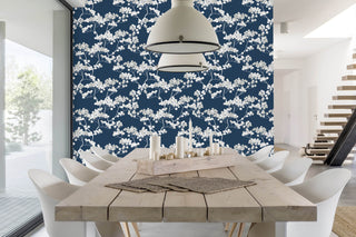 NW37202 cyprus blossom floral peel and stick removable wallpaper dining room by NextWall