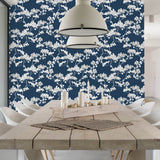 NW37202 cyprus blossom floral peel and stick removable wallpaper dining room by NextWall