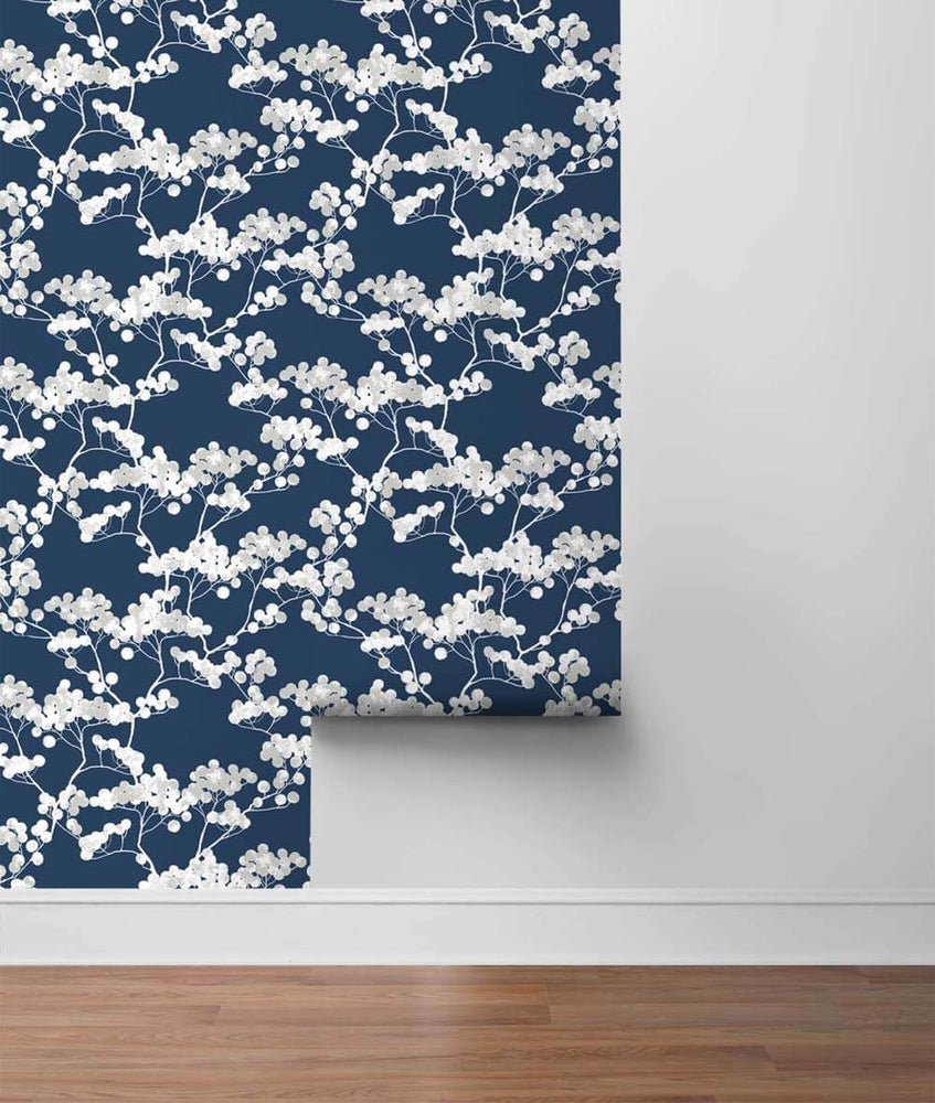 NW37202 cyprus blossom floral peel and stick removable wallpaper roll by NextWall