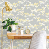 NW37203 cyprus blossom floral peel and stick removable wallpaper desk by NextWall