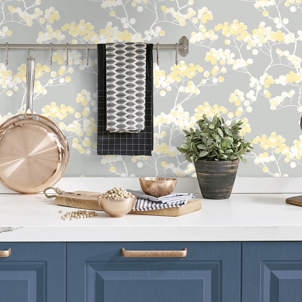 
                  
                    NW37203 cyprus blossom floral peel and stick removable wallpaper kitchen by NextWall
                  
                