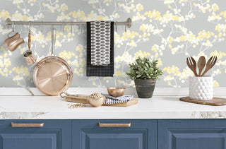 NW37203 cyprus blossom floral peel and stick removable wallpaper kitchen by NextWall