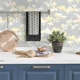 NW37203 cyprus blossom floral peel and stick removable wallpaper kitchen by NextWall