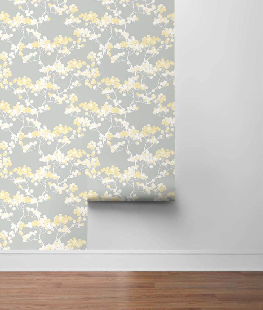 NW37203 cyprus blossom floral peel and stick removable wallpaper roll by NextWall
