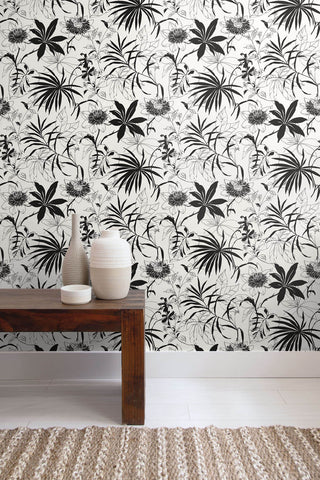 NW37300 tropical garden peel and stick removable wallpaper decor from NextWall