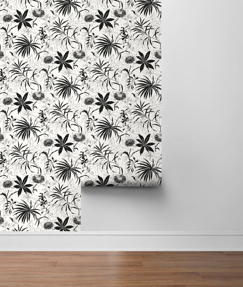 NW37300 tropical garden peel and stick removable wallpaper roll from NextWall