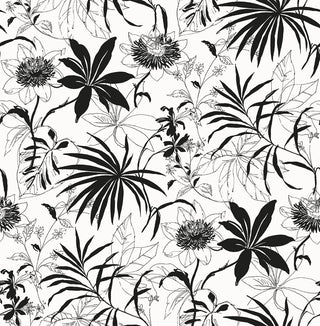 NW37300 tropical garden peel and stick removable wallpaper from NextWall