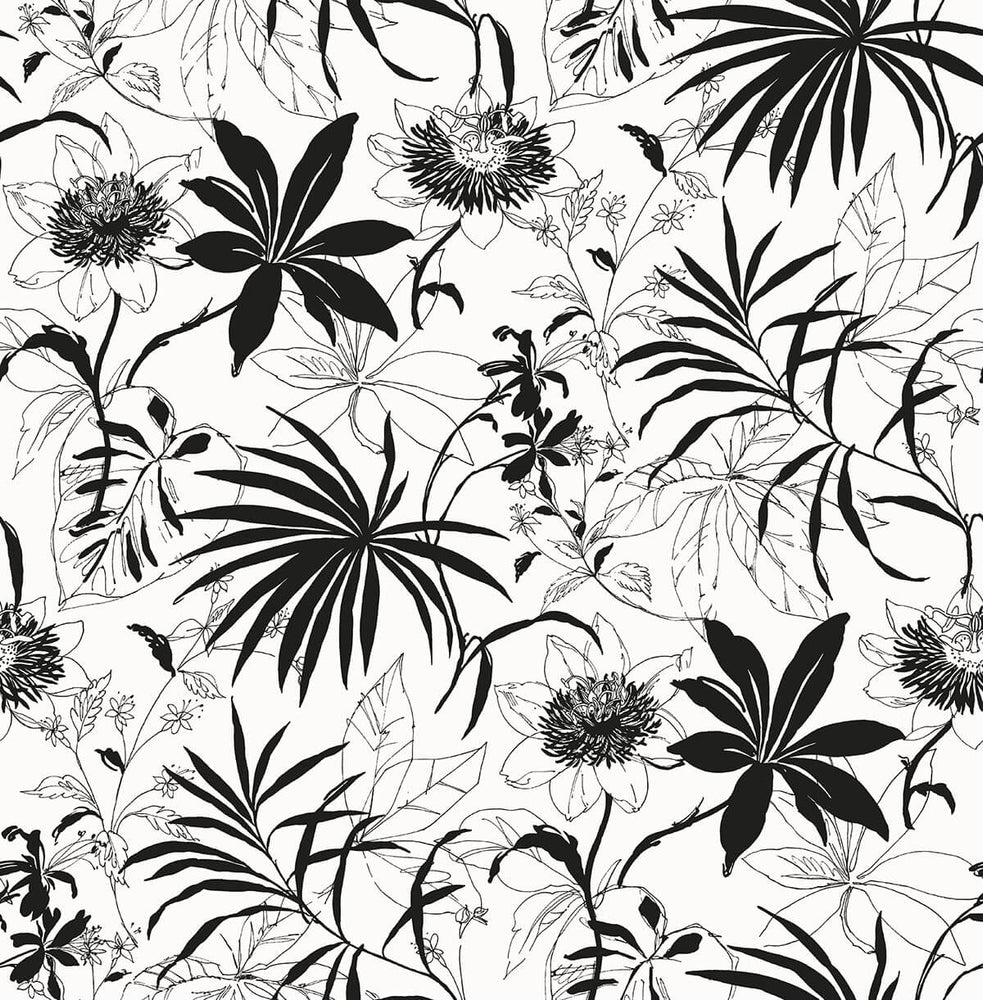 NW37300 tropical garden peel and stick removable wallpaper from NextWall