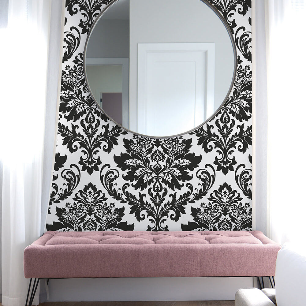 
                  
                    NW37400 black damask peel and stick removable wallpaper decor from NextWall
                  
                