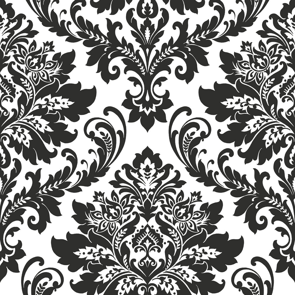 
                  
                    NW37400 black damask peel and stick removable wallpaper from NextWall
                  
                