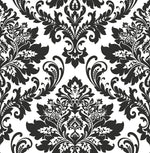 Black Damask Peel and Stick Removable Wallpaper