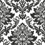 NW37400 black damask peel and stick removable wallpaper from NextWall