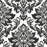 NW37400 black damask peel and stick removable wallpaper from NextWall