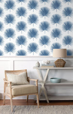 NW37502 palmetto palm tropical peel and stick removable wallpaper living room from NextWall