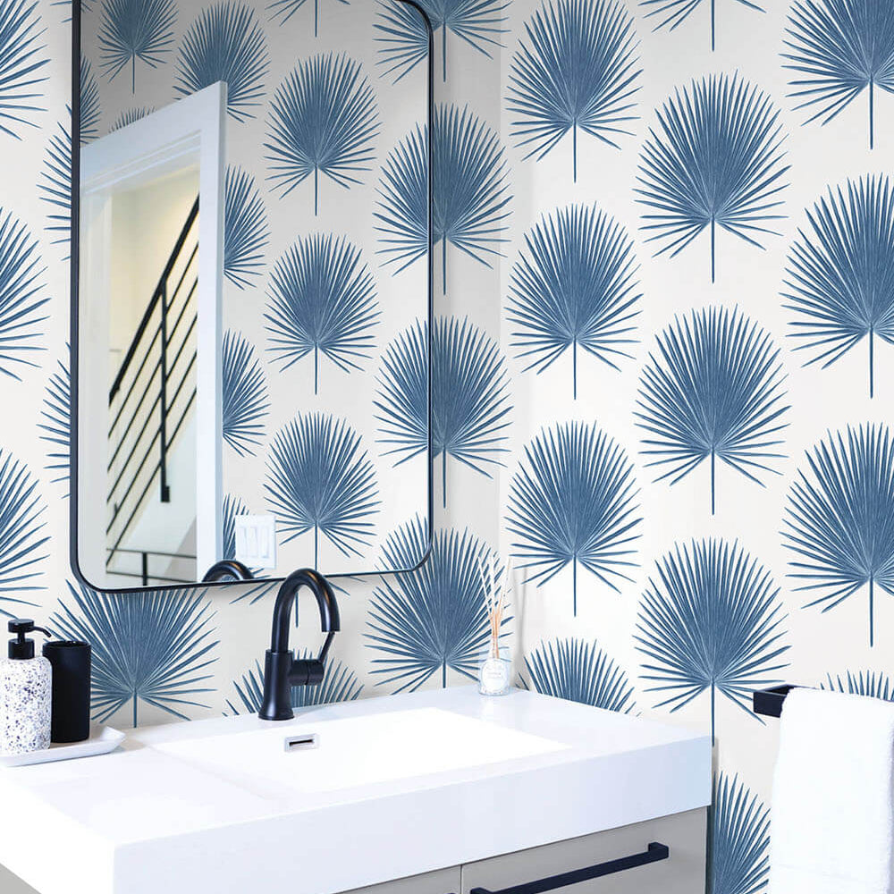 
                  
                    NW37502 palmetto palm tropical peel and stick removable wallpaper bathroom from NextWall
                  
                