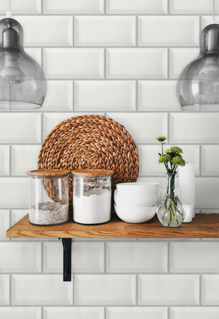 NW37600 large subway tile peel and stick removable wallpaper shelf from NextWall