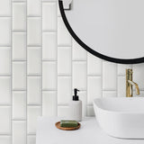 NW37600 large subway tile peel and stick removable wallpaper bathroom from NextWall
