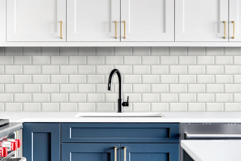 NW37600 large subway tile peel and stick removable wallpaper backsplash from NextWall