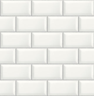 NW37600 large subway tile peel and stick removable wallpaper from NextWall