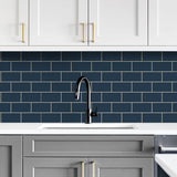 NW37602 retro faux subway tile peel and stick removable wallpaper kitchen from NextWall