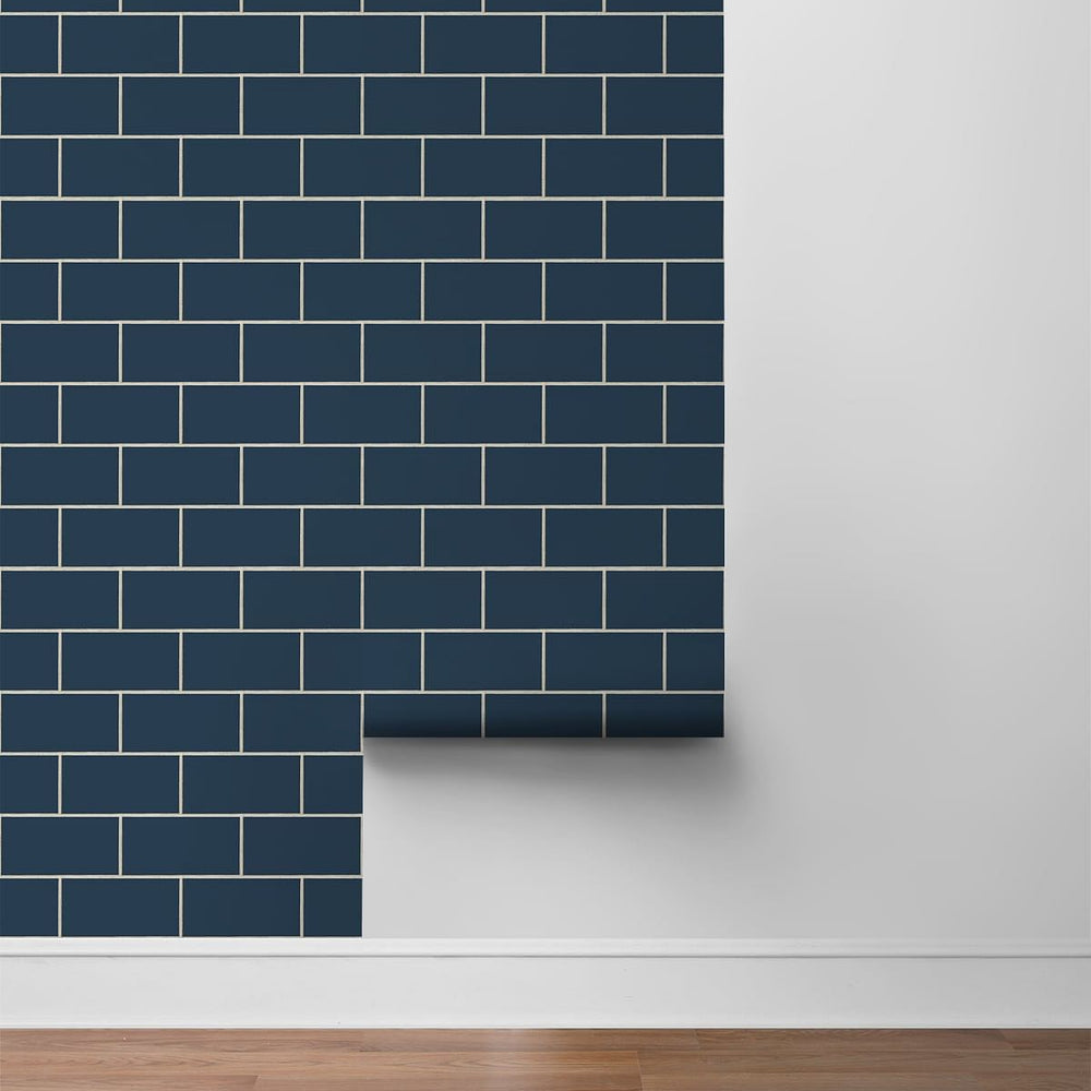 
                  
                    NW37602 retro faux subway tile peel and stick removable wallpaper roll from NextWall
                  
                