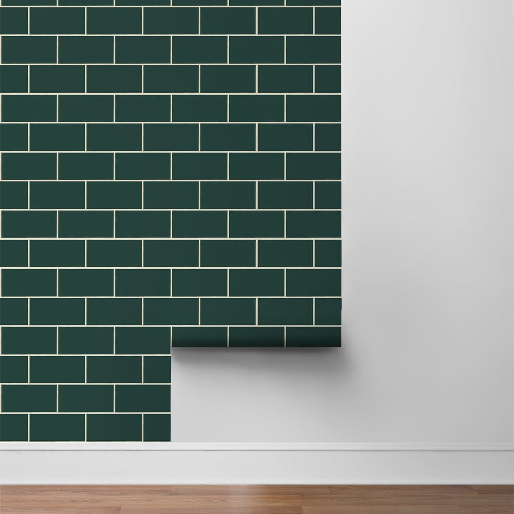 
                  
                    NW37604 retro faux subway tile peel and stick removable wallpaper roll from NextWall
                  
                
